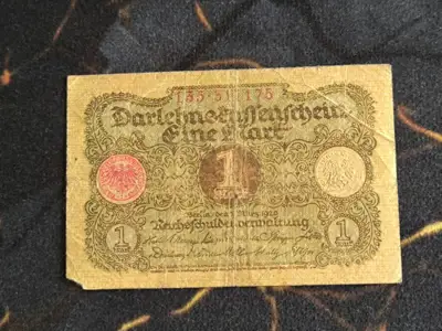 Снимка за обява „Райх банкнота - Германия - 1 марка | 1920г.“