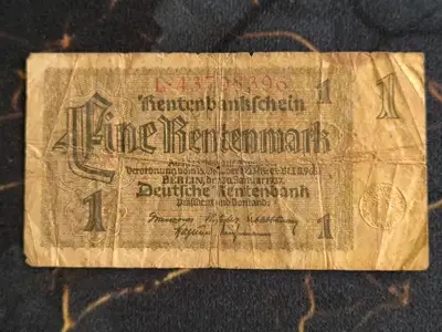 Снимка за обява „Трети райх - Банкнота - Германия - 1 марка | 1937г.“