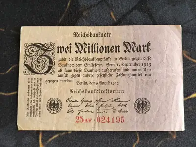 Снимка за обява „Райх банкнота - Германия - 2 000 000 марки | 1923г.“