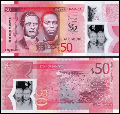 Снимка за обява „🇯🇲 Ямайка 2022 50 долара полимер UNC нова 🇯🇲“