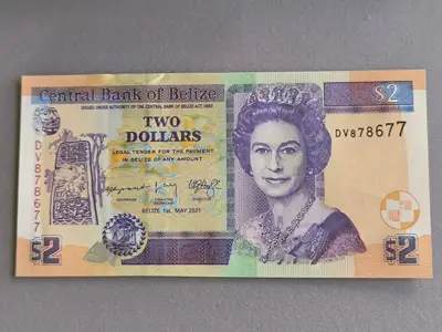 Снимка за обява „Банкнота - Белиз - 2 долара UNC | 2021г.“
