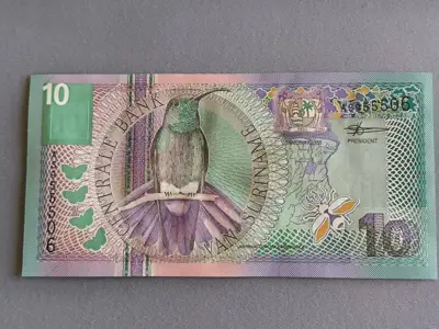 Снимка за обява „Банкнота - Суринам - 10 гулдена UNC | 2000г.“