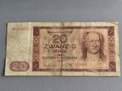 Снимка за обява „Банкнота - Германия - 20 марки | 1964г.“