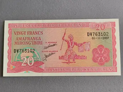 Снимка за обява „Банкнота - Бурунди - 20 франка UNC | 2007г.“
