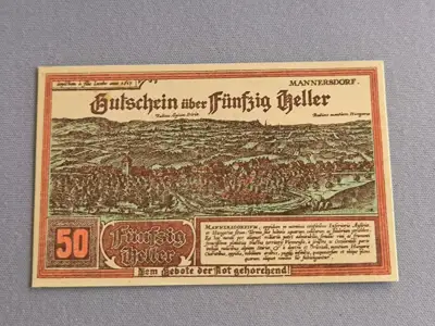 Снимка за обява „Банкнота - Австрия - 50 хелера UNC | 1920г.“