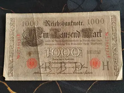 Снимка за обява „Райх банкнота - Германия - 1000 марки | 1910г.“