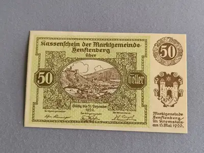 Снимка за обява „Банкнота - Австрия - 50 хелера (Зенфтенберг) серия 4| 1920г.“
