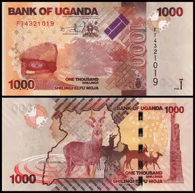 Снимка за обява „🇺🇬 Банкнота Уганда 2022 1000 шилинга UNC нова 🇺🇬“