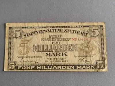 Снимка за обява „Райх банкнота - Германия - 5 000 000 000 марки | 1923г.“