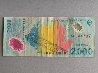 Снимка за обява „Банкнота - Румъния - 2000 леи | 1999г.“