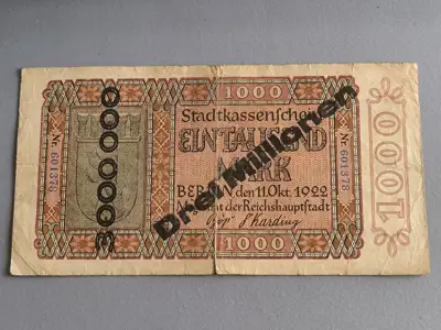 Снимка за обява „Райх банкнота - Германия - 3 000 000 марки | 1923г.“