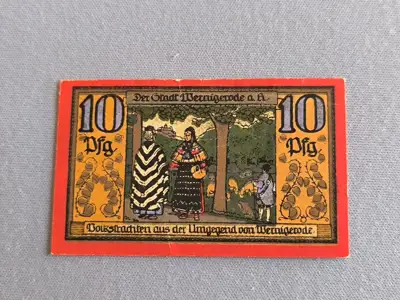 Снимка за обява „Банкнота - Германия - 10 пфенига (Вернигероде) | 1921г.“