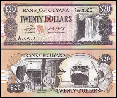 Снимка за обява „🇬🇾 Банкнота Гвиана 1996-2018 20 долара UNC нова 🇬🇾“