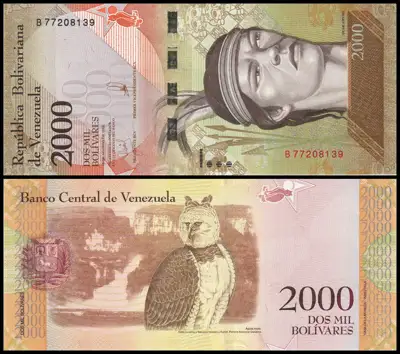Снимка за обява „🇻🇪 Банкнота Венецуела 2016 2000 боливара UNC нова 🇻🇪“