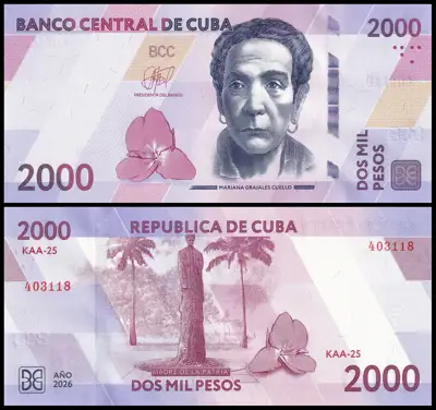 Снимка за обява „🇨🇺 Банкнота Куба 2026 2000 песос UNC нова UNC нова 🇨🇺“