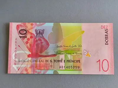 Снимка за обява „Банкнота - Сао Томе и Принсипи - 10 добрас UNC | 2020г.“