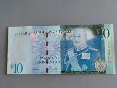 Снимка за обява „Банкнота - Тонга - 10 паанга UNC | 2008г.“