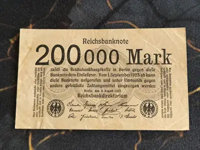 Снимка за обява „Райх банкнота - Германия - 200 000 марки | 1923г.“