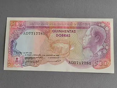 Снимка за обява „Банкнота - Сао Томе и Принсипи - 500 добрас UNC | 1989г.“