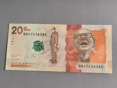 Снимка за обява „Банкнота - Колумбия - 20 000 песос UNC | 2020г.“