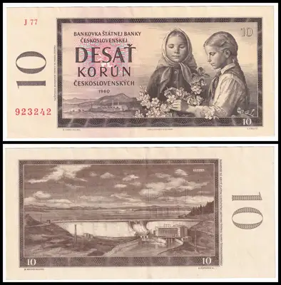 Снимка за обява „🇨🇿 Банкнота Чехословакия 1960 10 крони 🇨🇿“