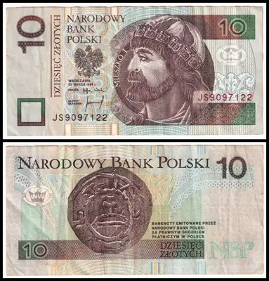 Снимка за обява „🇵🇱 Банкнота Полша 1994 10 злоти 🇵🇱“
