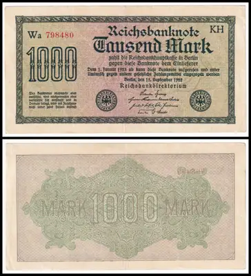 Снимка за обява „🇩🇪 Банкнота Германия 1922 1000 марки 🇩🇪“