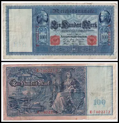 Снимка за обява „🇩🇪 Банкнота Германия 1910 100 марки 🇩🇪“