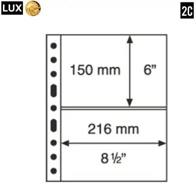 Снимка за обява „прозрачни листи LUX A4 за две банкноти 2C - 216х150 мм , опаковка от 5 броя – GRANDE стандарт“