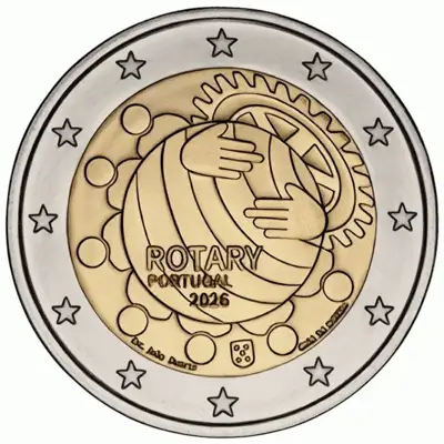 Снимка за обява „2 евро Португалия 2026 Ротари UNC“