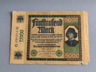 Снимка за обява „Райх банкнота - Германия - 5000 марки | 1922г.“