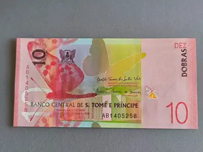 Снимка за обява „Банкнота - Сао Томе и Принсипи - 10 добрас UNC | 2020г.“