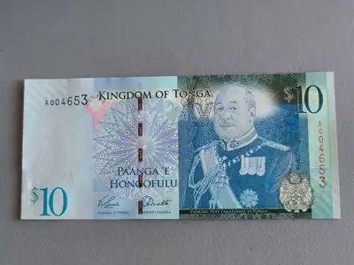 Снимка за обява „Банкнота - Тонга - 10 паанга UNC | 2008г.“