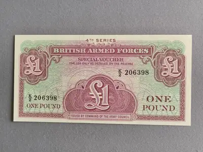 Снимка за обява „Военна банкнота - Великобритания - 1 паунд UNC | 1962г.“