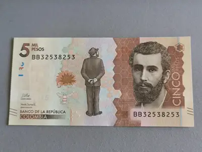 Снимка за обява „Банкнота - Колумбия - 5 000 песос UNC | 2020г.“