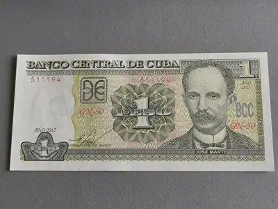 Снимка за обява „Банкнота - Куба - 1 песо UNC | 2017г.“