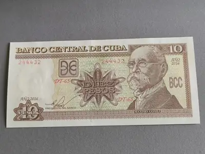 Снимка за обява „Банкнота - Куба - 10 песо UNC | 2016г.“