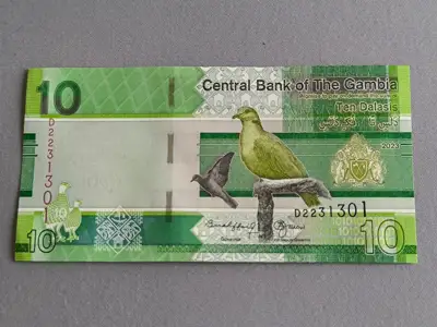 Снимка за обява „Банкнота - Гамбия - 10 даласи UNC | 2023г.“