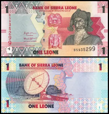 Снимка за обява „🇸🇱 Банкнота Сиера Леоне 2022 1 леоне UNC нова 🇸🇱“