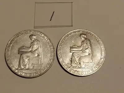 Снимка за обява „1/4 Португалия 2 броя по 20 ескудо 1953г. сребро“